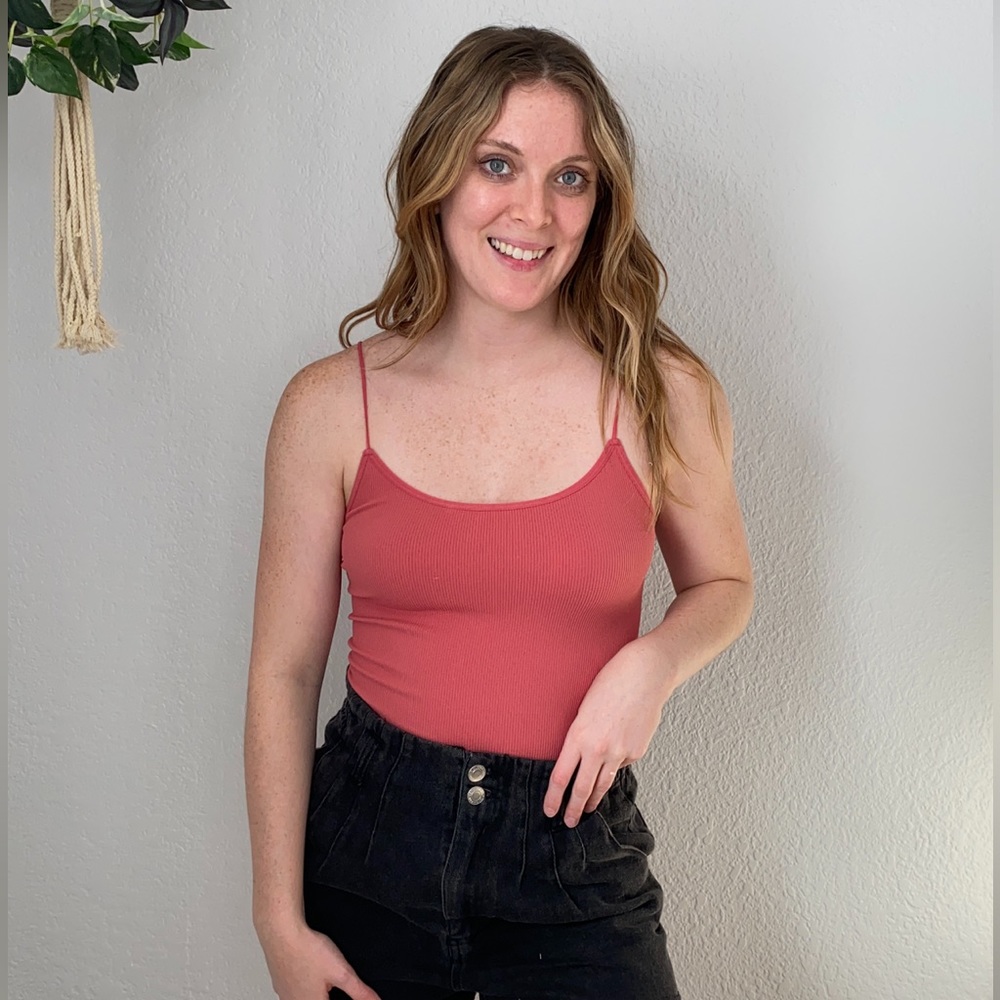 Terracotta Rib Knit Bodysuit